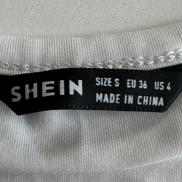 SHEIN | Cropped Tank Top | Small | White/Red - Dragon print | Stretch Cotton - Picture 8 of 13